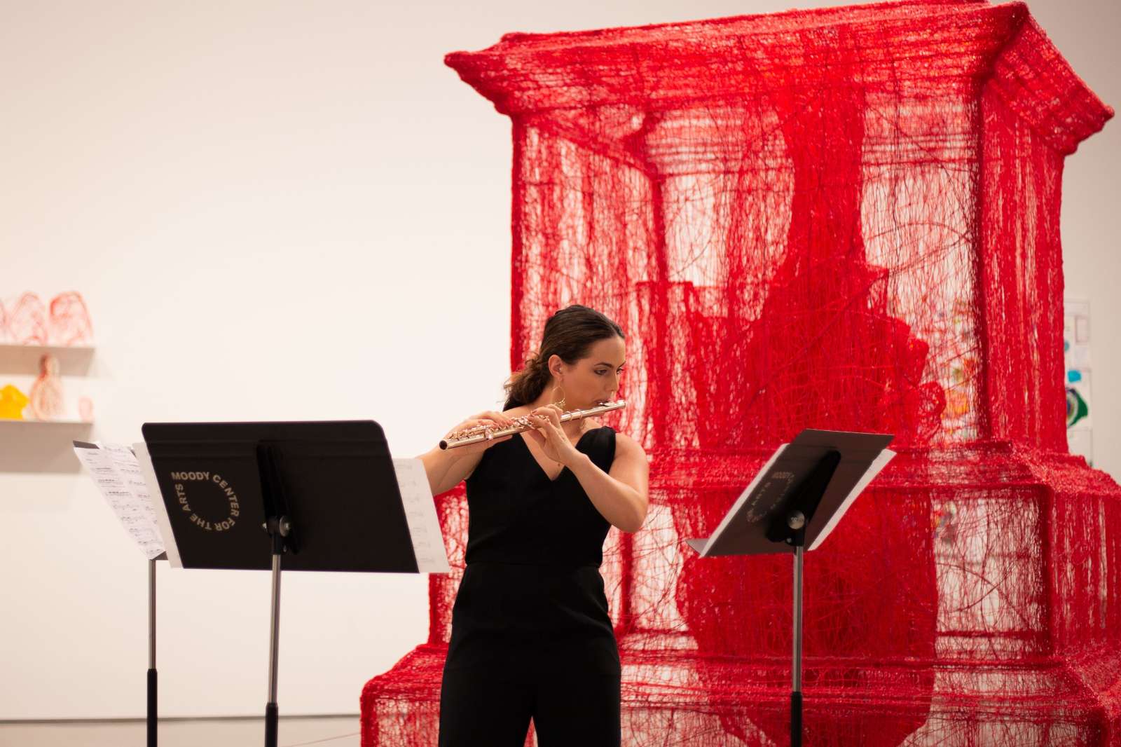Student playing the flute