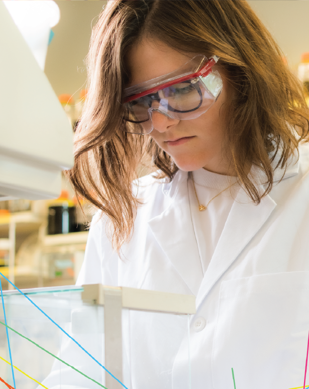 Student experimenting